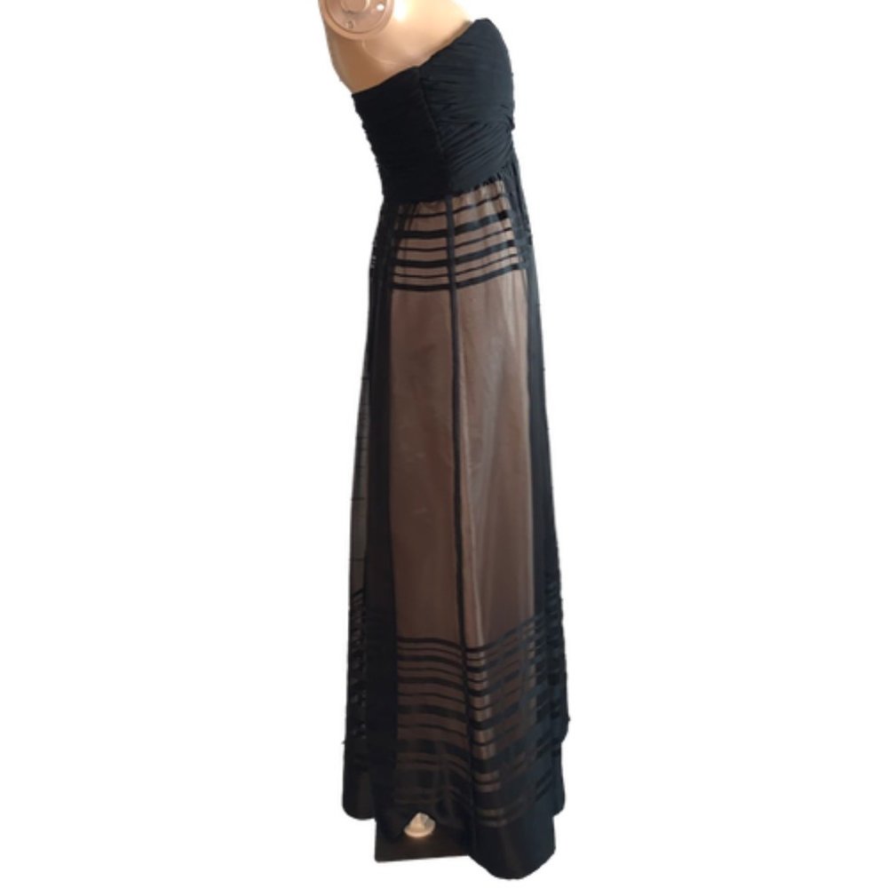 NWT IVANKA TRUMP Sleeveless Blk/Nude Chiffon Gown - Picture 3 of 9